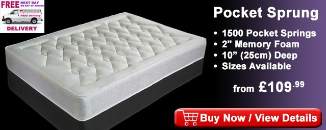 10 inch Memory Foam 1500 Pocket Sprung Mattress