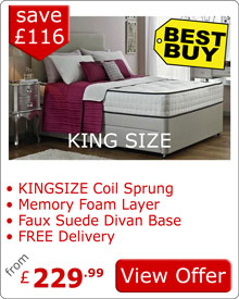 King Size Divan Bed and Memory Foam Mattress 2AE