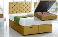 Alexis Ottoman Storage Divan Base and Headboard in Plush Velvet Free Delivery