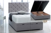 Alexis Ottoman Storage Divan Base and Headboard in Chenille Free Delivery