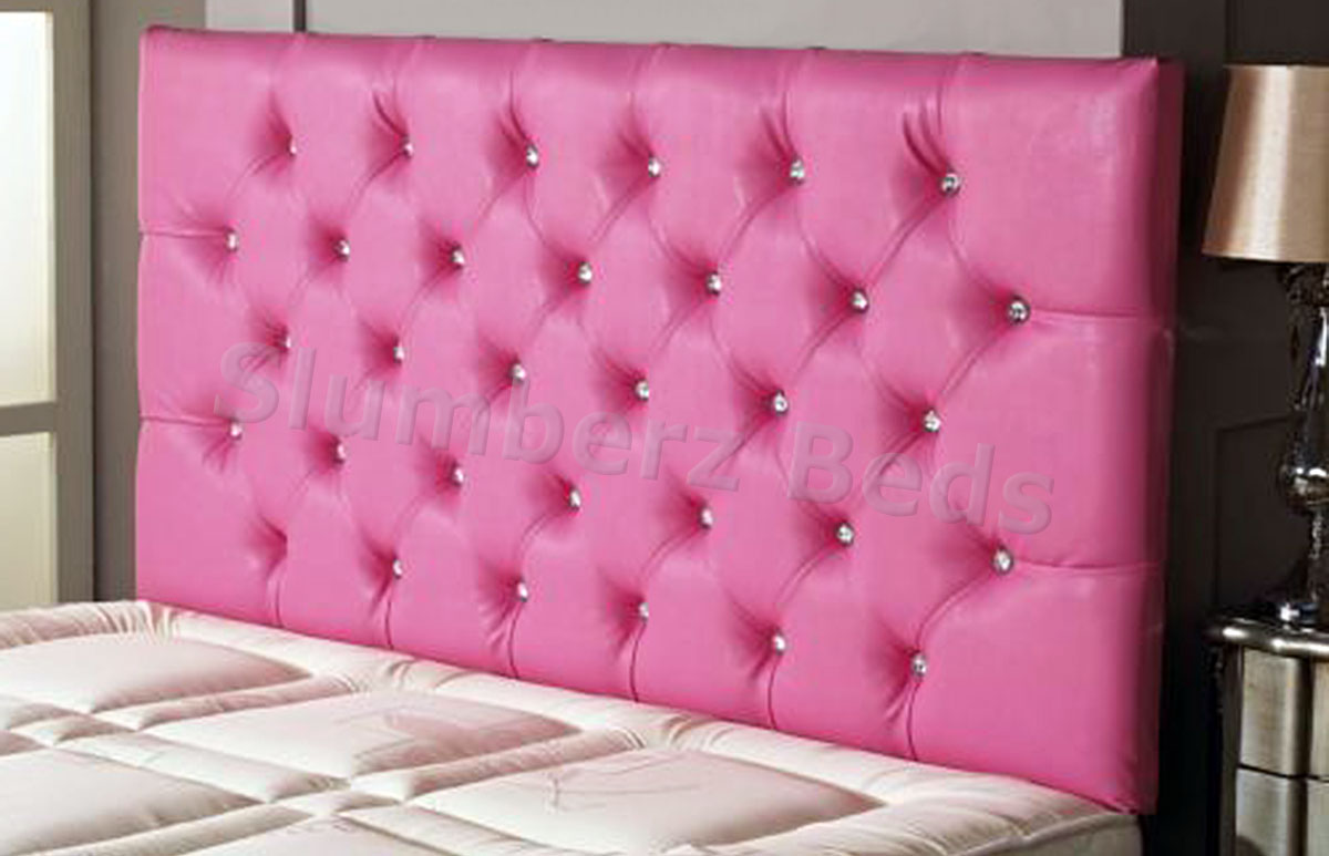 Bedford Oned Faux Leather Headboard, Pink Leather Bed