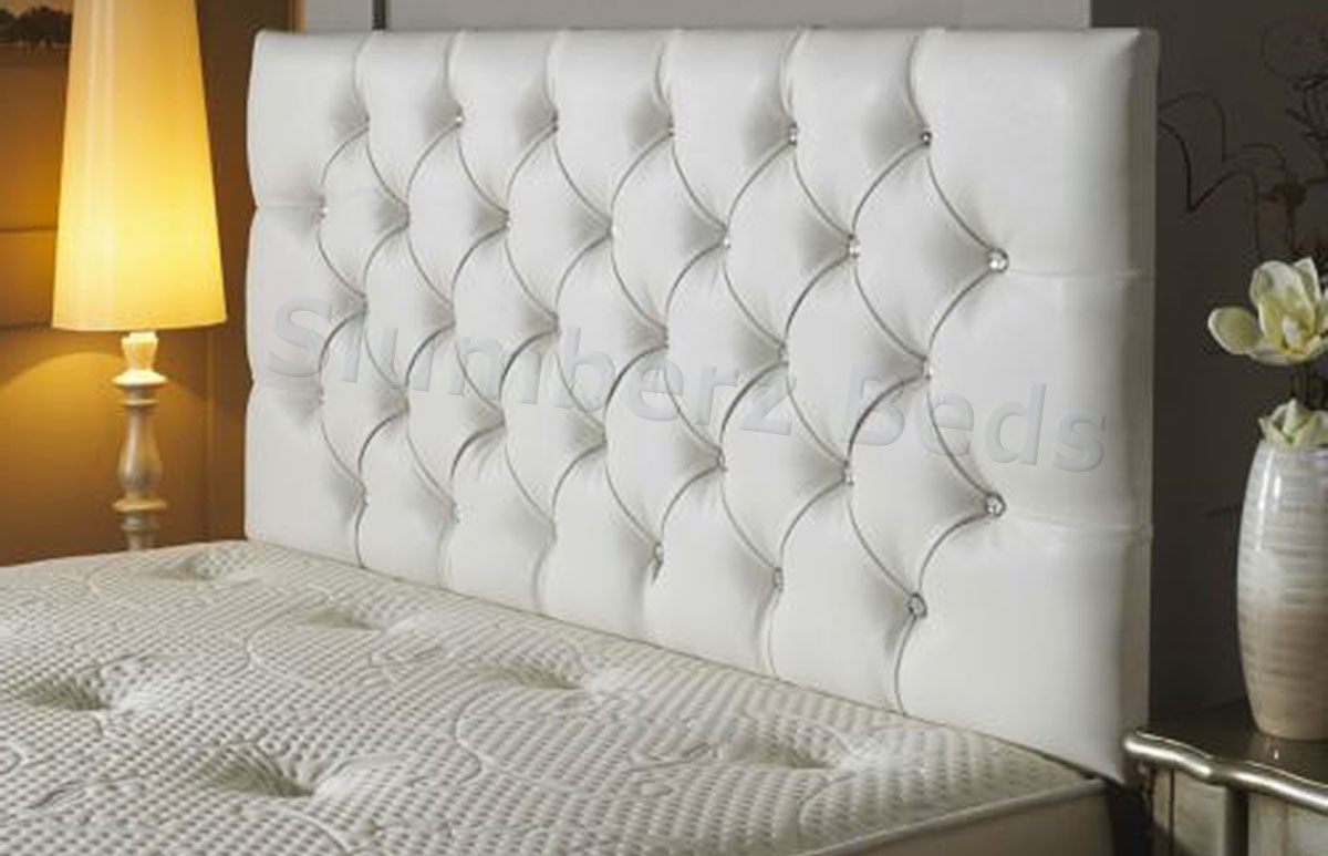 White faux outlet leather headboard