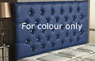 Belmont Buttoned Faux Leather Wallboard Blue
