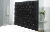 California-Wallboard Crushed Velvet Buttoned Wallboard Black