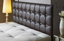 Coronet Buttoned Faux Leather Headboard Brown