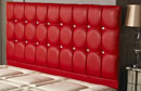 Coronet Buttoned Faux Leather Headboard Red