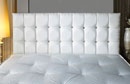 Coronet Buttoned Faux Leather Headboard White