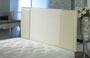 Oxford Crushed Velvet And Faux Leather Vertical Panel Headboard Cream