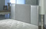 Oxford Crushed Velvet And Faux Leather Vertical Panel Headboard Silver-Light-Grey