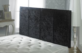 Surrey Crushed Velvet Vertical Panel Headboard Black