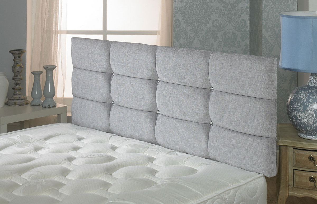 Velmont Chenille Headboard Double Or, Small Double Headboard With Lights