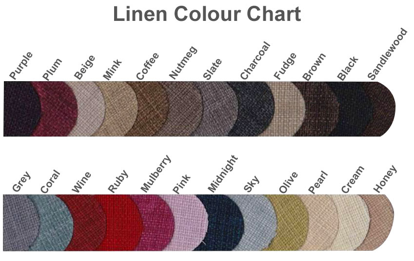 Linen Headboard Colour Chart