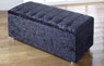Ottoman-Crushed-Velvet Ottoman Blanket Storage Box In Crushed Velvet Black