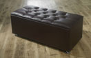 Ottoman-Leather Ottoman Storage Blanket Box In Faux Leather Brown1