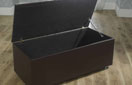Ottoman-Leather Ottoman Storage Blanket Box In Faux Leather Brown2