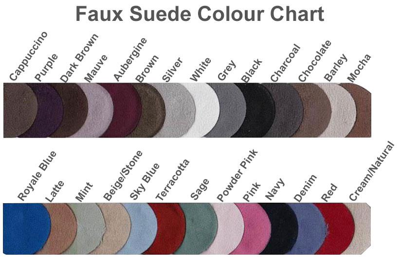 Faux Suede Colour Chart