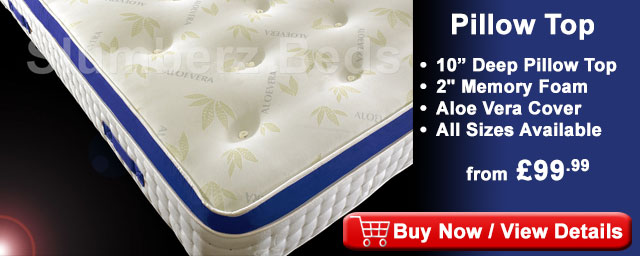 Pillow Top mattress with memory foam and Aloe Vera MAT2R